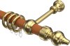 10280302-102213 Gardinenstange Holz 28 mm Ø CLASSIC - Rondo Kirschbaum lackiert / Messing-farbig