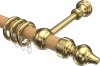 10280302-103013 Gardinenstange Holz 28 mm Ø CLASSIC - Rondo Buche lackiert / Messing-farbig