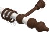 10280302-103219 Gardinenstange Metall / Holz 28 mm Ø CLASSIC - Rondo Weiß / Nussbaum lackiert