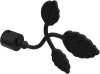 1116138-0228 Endstücke Alessia (Blatt) Schwarz für Gardinenstangen 16 mm Ø (2 Stück)
