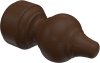 1128103-0219 Endstücke Rondo (Rillenform) Nussbaum lackiert für Gardinenstangen 28 mm Ø (2 Stück)