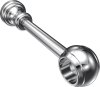 1128202-0012 Träger Classic Chrom 1-läufig 17 cm für Gardinenstangen 28 mm Ø