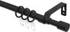 12162220-0728 Ausziehbare Gardinenstange Metall / Kunststoff 16/13 mm Ø HERA - Livo Schwarz