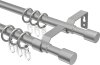 12162221-0733 Ausziehbare Gardinenstange Metall / Kunststoff 16/13 mm 2-läufig Ø HERA - Livo Silbergrau