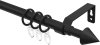 12163120-0728 Ausziehbare Gardinenstange Metall / Kunststoff 16/13 mm Ø HERA - Cone Schwarz