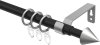 12163120-072833 Ausziehbare Gardinenstange Metall / Kunststoff 16/13 mm Ø HERA - Cone Schwarz / Silbergrau