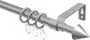 12163120-0733 Ausziehbare Gardinenstange Metall / Kunststoff 16/13 mm Ø HERA - Cone Silbergrau