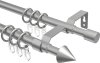 12163121-0733 Ausziehbare Gardinenstange Metall / Kunststoff 16/13 mm 2-läufig Ø HERA - Cone Silbergrau
