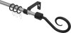 12163220-073328 Ausziehbare Gardinenstange Metall / Kunststoff 16/13 mm Ø HERA - Helix Silbergrau / Schwarz