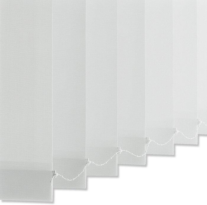 Lamellenvorhang / Vertikaljalousie 89 mm Lamellen lichtdurchlässig Weiß  100x260 cm
