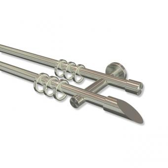 Gardinenstange Edelstahl 16 mm Ø 2-läufig ENORMA - Santoni 100 cm