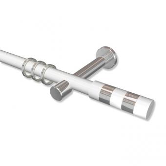 Gardinenstange Metall 20 mm Ø PRESTIGE - Mavell Weiß / Chrom 100 cm