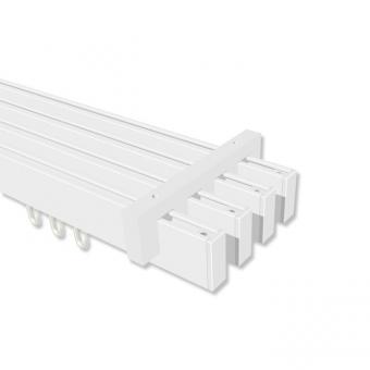 Innenlauf Gardinenstange Deckenmontage Aluminium / Metall eckig 14x35 mm 4-läufig SMARTLINE - Paxo Weiß 100 cm
