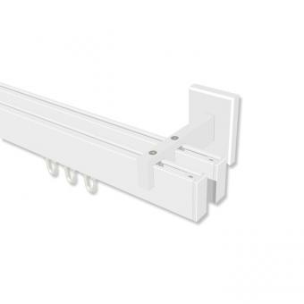 Innenlauf Gardinenstange Aluminium / Metall eckig 14x35 mm 2-läufig SMARTLINE - Paxo Weiß 100 cm