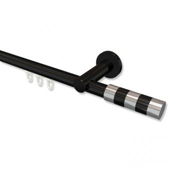 Innenlauf Gardinenstange Aluminium / Metall 20 mm Ø PLATON - Mavell Schwarz 100 cm