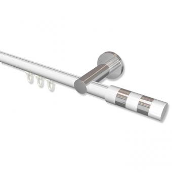 Innenlauf Gardinenstange Aluminium / Metall 20 mm Ø PLATON - Mavell Weiß / Chrom 100 cm