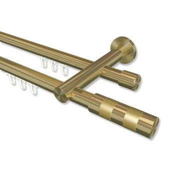 Innenlauf Gardinenstange Messing-Optik 20 mm Ø 2-läufig PLATON - Mavell 100 cm