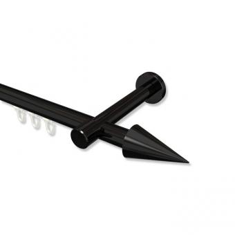 Innenlauf Gardinenstange Aluminium / Metall 20 mm Ø PRESTIGE - Savio Schwarz 100 cm
