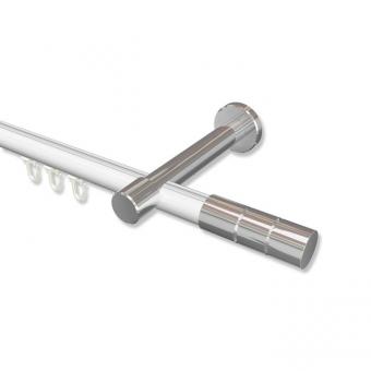 Innenlauf Gardinenstange Aluminium / Metall 20 mm Ø PRESTIGE - Elanto Weiß / Chrom 100 cm