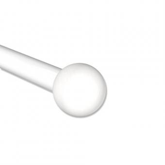 Endstücke Luina (Kugel) Weiß lackiert für Gardinenstangen 20 mm Ø (2 Stück) 