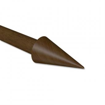 Endstücke Siveo (Kegel) Nussbaum lackiert für Gardinenstangen 20 mm Ø (2 Stück) 