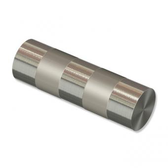 Endstücke Mavell (Zylinder) Edelstahl-Optik / Satin-Silber für Gardinenstangen 20 mm Ø (2 Stück) 