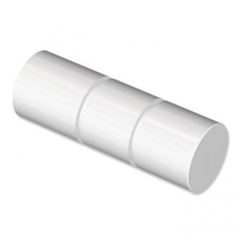 Endstücke Elanto (Rillenzylinder) Weiß für Gardinenstangen 20 mm Ø (2 Stück) 