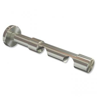 Träger Prestige Edelstahl-Optik 2-läufig 8 und 13 cm für Gardinenstangen 20 mm Ø 