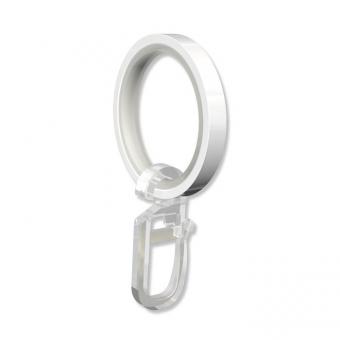 Ringe (Flachringe) mit Einlage Weiß Typ E20 für Gardinenstangen 20 mm Ø 10 Stück