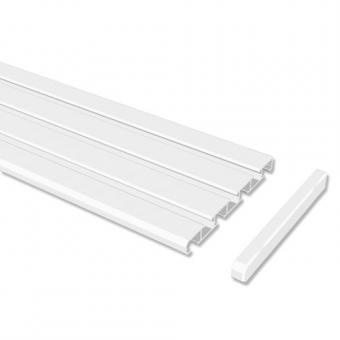 Gardinenschiene Aluminium 3- / 4-läufig SLIMLINE Weiß 100 cm