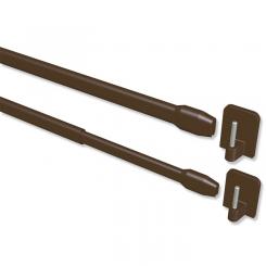 Vitragestangen mit Klebehaken Metall / Kunststoff Geno Braun (2 Stück) ausziehbar 30-50 cm
