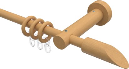 Gardinenstange Holz 16 mm Ø ADRIAN - Franca Buche lackiert 100 cm