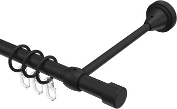 Gardinenstange Metall 16 mm Ø PRIMUS - Lucan Schwarz 100 cm