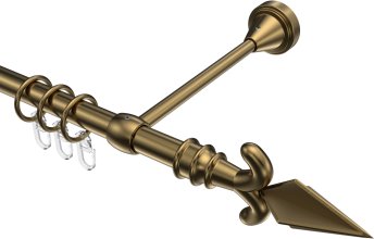 Gardinenstange Metall 16 mm Ø PRIMUS - Matteo Messing Antik 100 cm