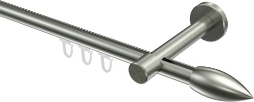 Innenlauf Gardinenstange Edelstahl-Optik 16 mm Ø SINUX - Poveda 100 cm