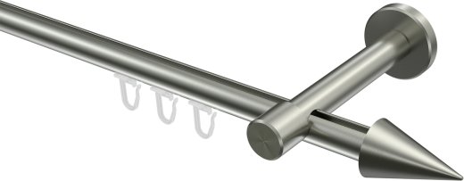 Innenlauf Gardinenstange Edelstahl-Optik 16 mm Ø SINUX - Scarano 100 cm