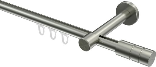 Innenlauf Gardinenstange Edelstahl-Optik 16 mm Ø SINUX - Caras 100 cm
