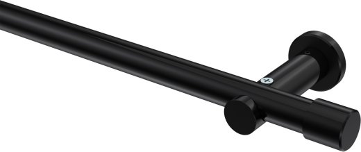 Gardinenstange Metall 20 mm Ø PLATON - Santo Schwarz (ohne Ringe) 100 cm