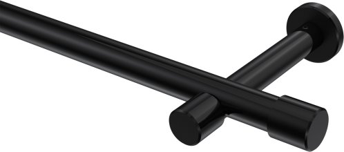 Gardinenstange Metall 20 mm Ø PRESTIGE - Santo Schwarz (ohne Ringe) 100 cm