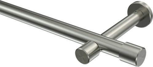 Gardinenstange Edelstahl-Optik 20 mm Ø PRESTIGE - Santo (ohne Ringe) 100 cm