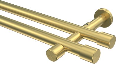 Gardinenstange Messing-Optik 20 mm Ø 2-läufig PRESTIGE - Santo (ohne Ringe) 100 cm