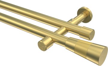 Gardinenstange Messing-Optik 20 mm Ø 2-läufig PRESTIGE - Tanara (ohne Ringe) 100 cm