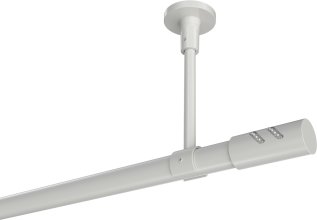Gardinenstange Metall 20 mm Ø SONETTE - Zoena Weiß (ohne Ringe) 100 cm