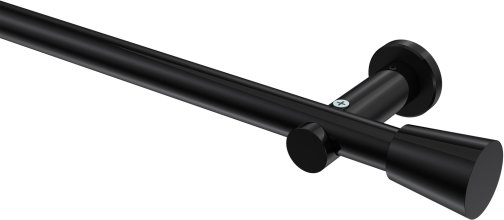 Gardinenstange Metall 20 mm Ø PLATON - Sitra Schwarz (ohne Ringe) 100 cm
