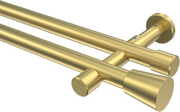 Gardinenstange Messing-Optik 20 mm Ø 2-läufig PRESTIGE - Sitra (ohne Ringe) 100 cm