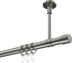 Gardinenstange Edelstahl-Optik 20 mm Ø SONETTE - Santo 100 cm