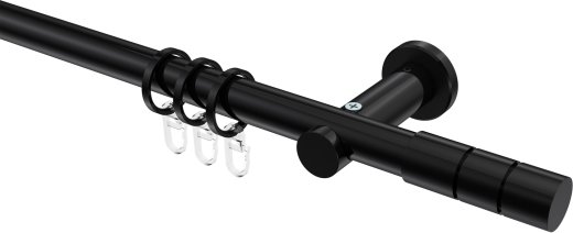 Gardinenstange Metall 20 mm Ø PLATON - Elanto Schwarz 100 cm