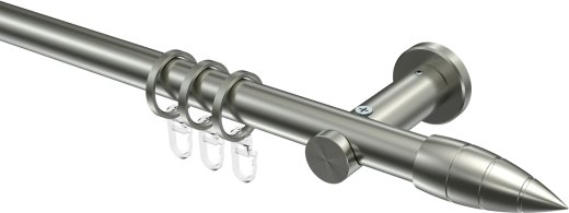 Gardinenstange Edelstahl-Optik 20 mm Ø PLATON - Samanto 100 cm