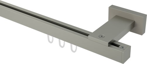 Innenlauf Gardinenstange Aluminium / Metall eckig 20x20 mm QUADLINE - Sono Satin-Silber 100 cm