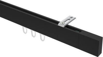 Innenlauf Gardinenstange Deckenmontage Aluminium / Metall eckig 14x35 mm SMARTLINE (Universal) - Lox Schwarz 100 cm